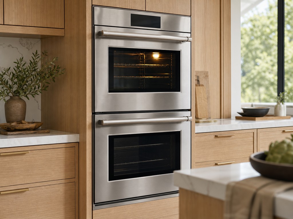 Built-in stainless double wall oven