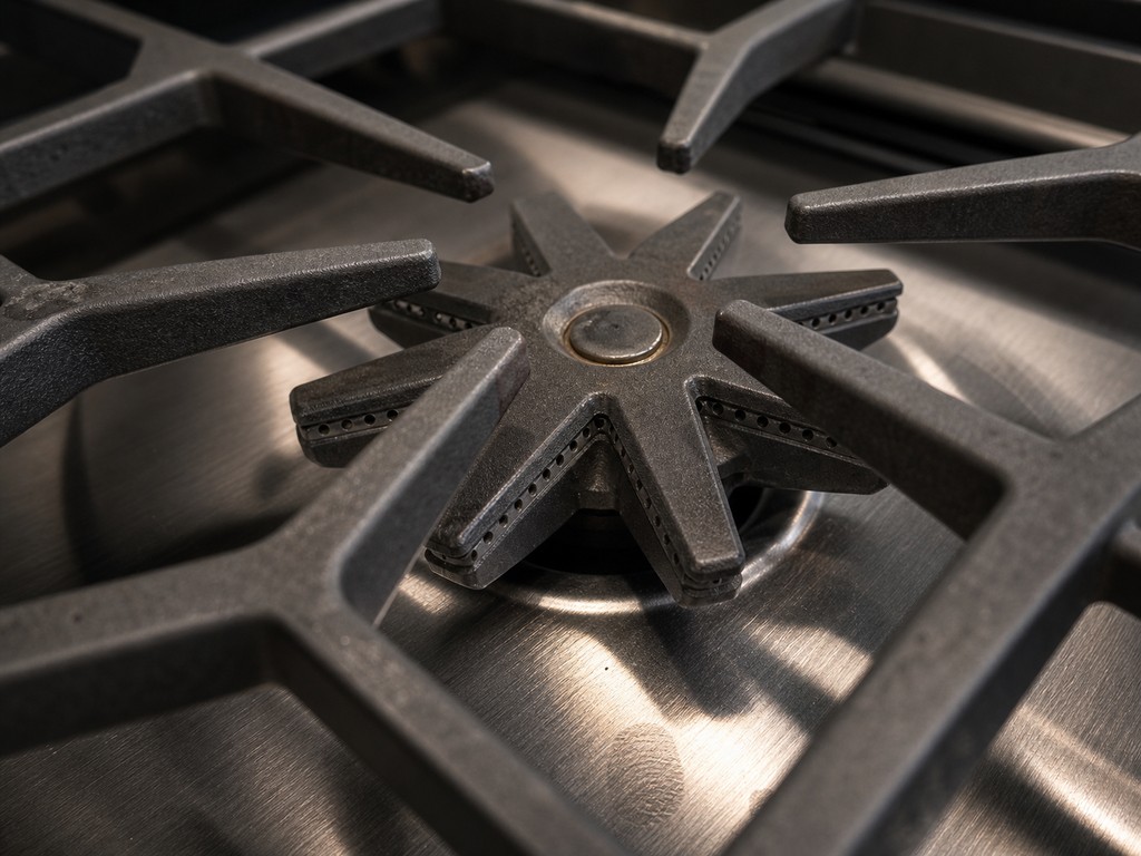 Thermador-style star burner grate macro