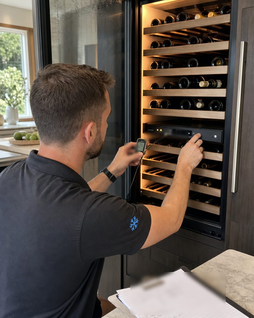 SubZeroBay technician performing wine cooler repair